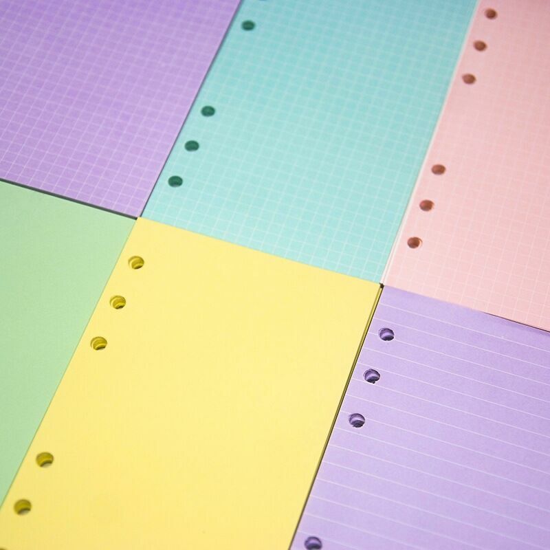 Minkys 40 Sheets Gekleurde Roze Paars A5 A6 Notebook Papier Refill Spiraal Bindmiddel Index Binnenpagina Dagelijkse Maandelijkse Wekelijkse Agenda