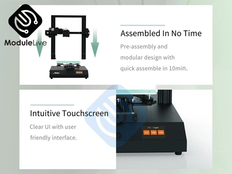Anet-impresora 3D de alta precisión ET4 PRO KITBlack, pantalla LCD de 2,8 pulgadas, impresión deslizante con placa base de controlador paso a paso TMC2208
