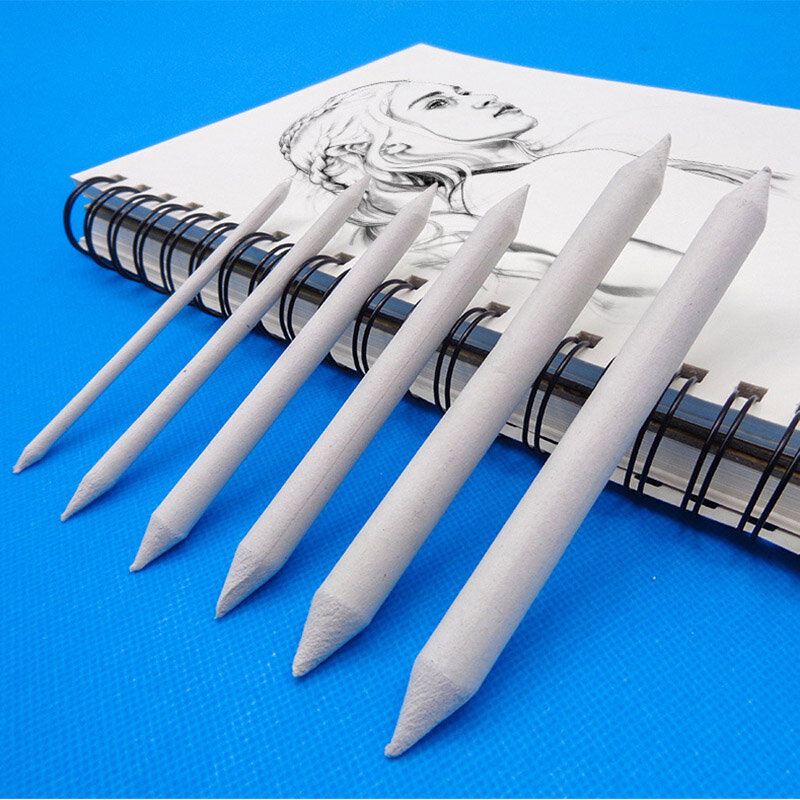3/6ชิ้น/เซ็ตผสมSmudge Stump Stick Tortillon Sketch ArtสีขาววาดSketckingเครื่องมือข้าวกระดาษปากกาศิลปินอุปกรณ์