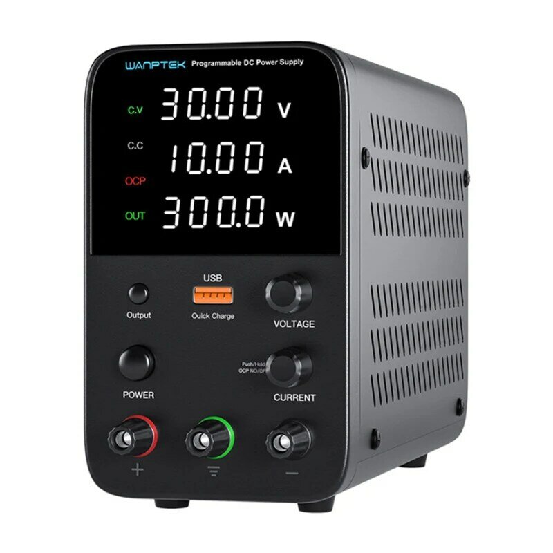 Wanttek-fuente de alimentación CC programable, WPS3010H, banco de trabajo de mantenimiento de laboratorio, 30V, 10A, regulador de corriente de voltaje, CA 220V, 110V
