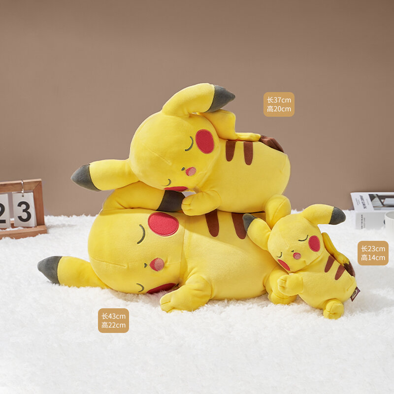 Hot anime Pokemon sonno originale Pikachu peluche giocattoli farciti bambola bambola cuscino morbido cuscini di peluche un regalo per un amico 43cm