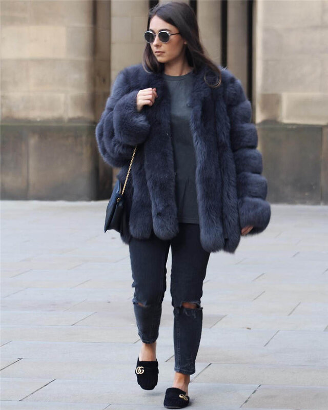 Женское зимнее меховое пальто, женская одежда, высококачественное пальто из искусственного лисьего меха, новинка 2020, Осеннее утолщенное теплое длинное пальто
