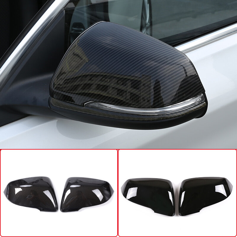 Cubierta de tapa de espejo retrovisor lateral de coche, carcasa embellecedora de estilo de fibra de carbono para BMW Serie 2 X1 F48 F45 F46 2015-2021, accesorios para automóviles, 2 piezas