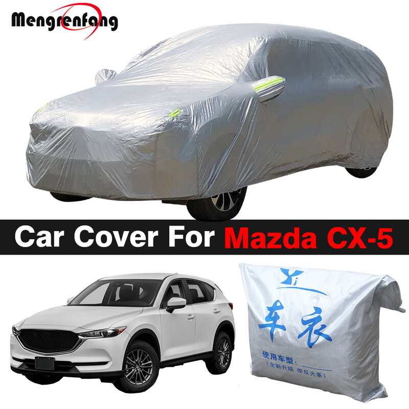Penutup Mobil Penuh Luar Ruangan Anti-UV Pelindung Matahari Hujan Tahan Salju Penutup SUV Tahan Debu untuk Mazda CX-5 CX5