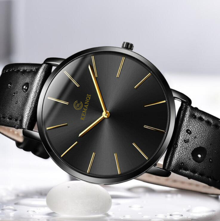 Ultra-Dunne 6.5Mm Horloge Mannen Elegante Mode Kemanqi Horloges Eenvoudige Business Mannen Quartz Horloges Romeinse Mannelijke Mannelijke klok Reloj