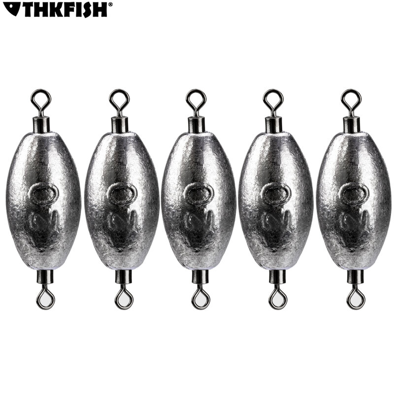 THKFISH – poids de pêche en plomb, forme ovale, accessoires, 5g 10g 20g 30g 40g