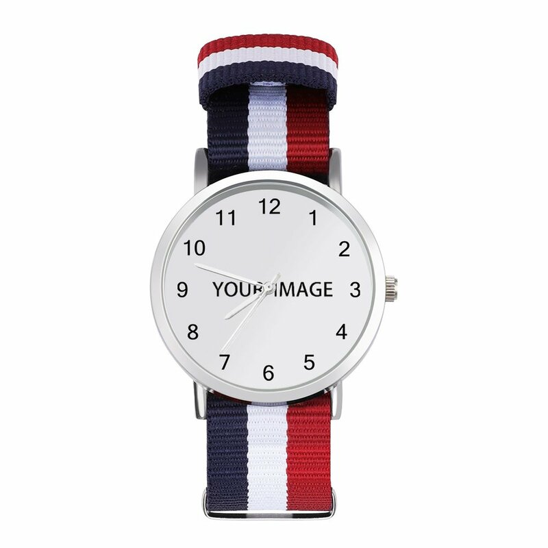 La tua immagine orologio al quarzo su misura progetta su misura il tuo orologio da polso orologio da polso Unisex da ufficio personalizzato