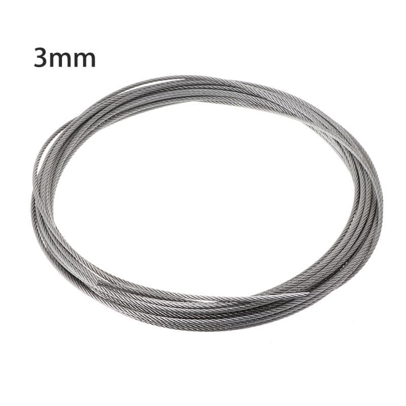 New 10m 304 Stainless Steel Wire Rope Soft Fishing Lifting Cable 7×7 Clothesline L4MB