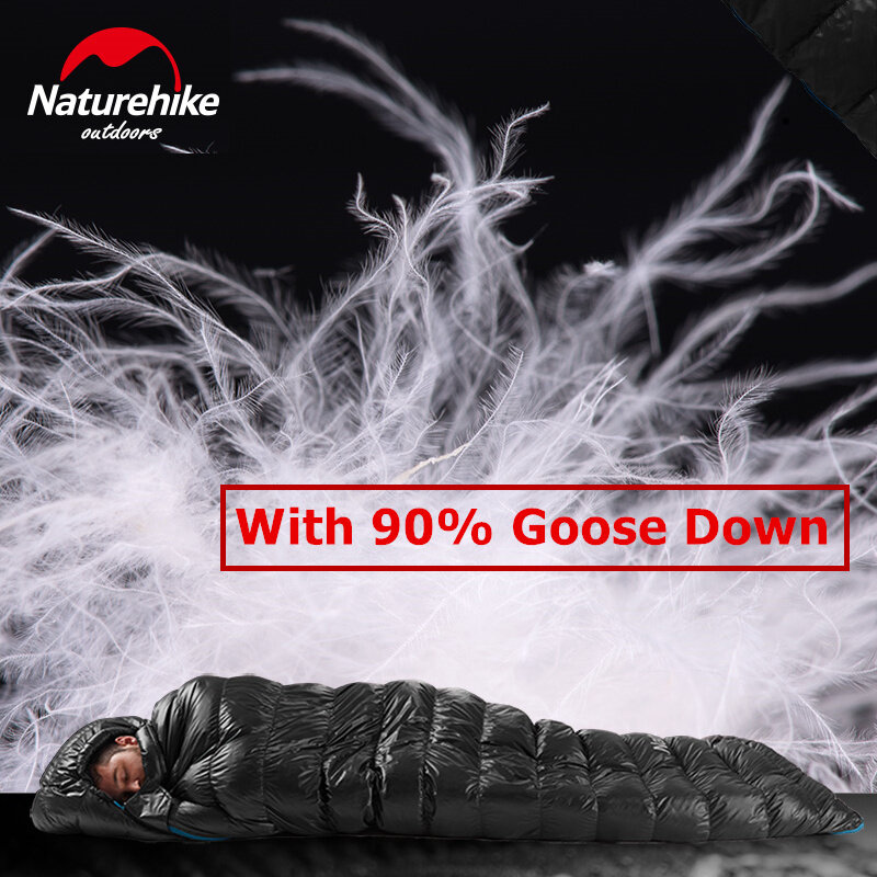 Naturehike śpiwór zimowy CW400 lekki puch gęsi śpiwór Ultralight wodoodporna piesze wycieczki śpiwór kempingowy