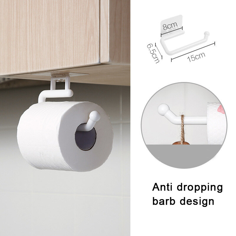 Pemegang tisu dapur kamar mandi penyimpanan kertas pemegang handuk gulungan Toilet pemegang kertas tanpa lubang pukulan aksesoris Toilet baru