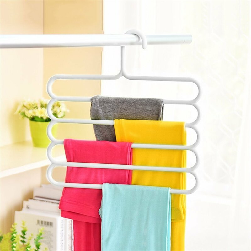 5-слойные многофункциональные вешалки для одежды, нескользящая стойка для хранения брюк, вешалка для одежды с несколькими функциями для подвешивания и хранения