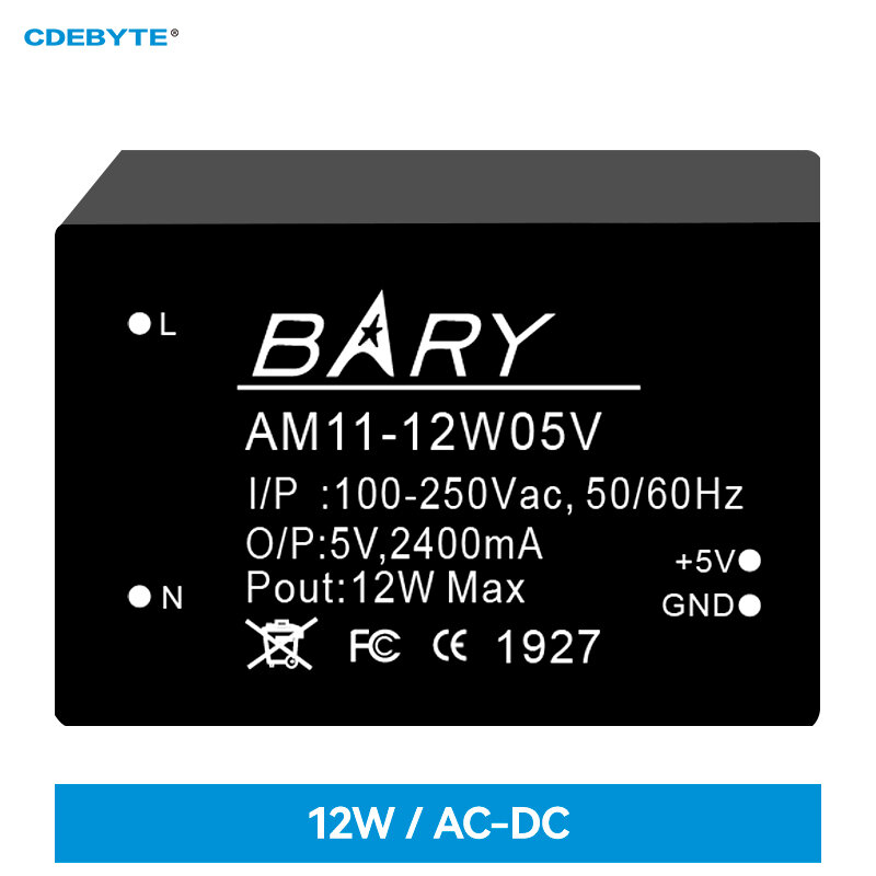 CDEBYTE-módulo de fuente de alimentación AM11-12W05V, Mini AC-DC, 12W, diseño de grado Industrial IoT, baja potencia, 5V, AC80-250V, DC5.0V/2A/5%