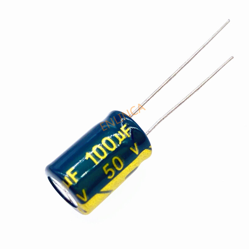 20pcs/lot High Frequency Low Impedance 50V 100UF Aluminum Electrolytic Capacitor Size 8*12 100UF 20%