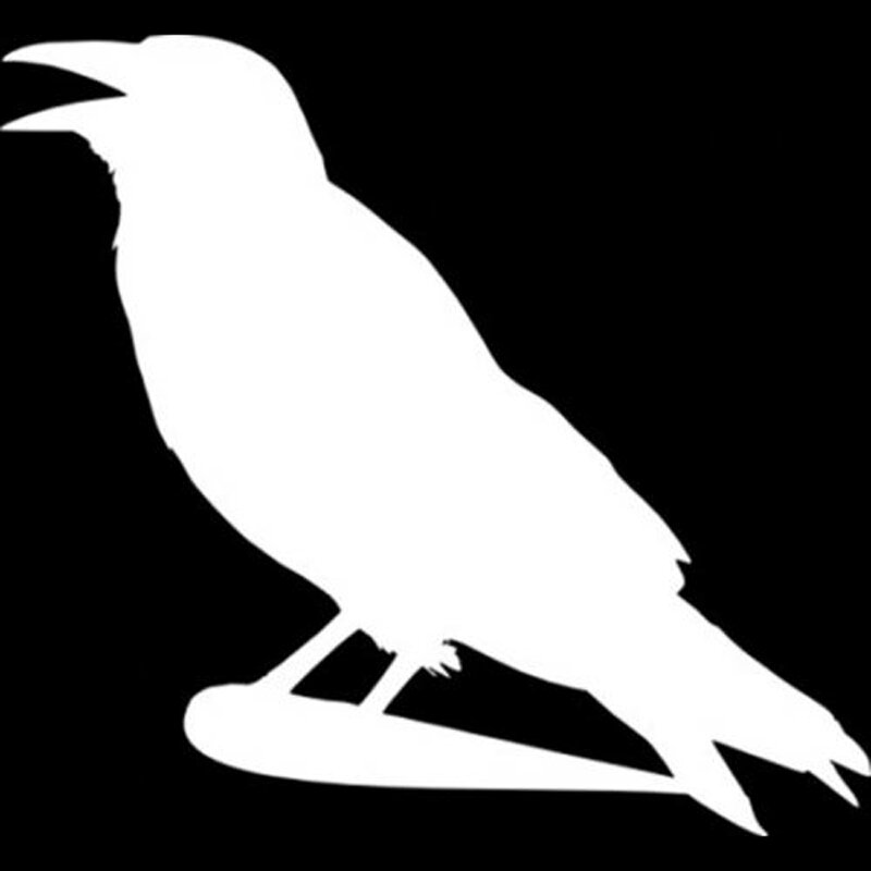 Ctcm 15x14cm corvo pássaro forma do carro em ramos preto prata s6-2513 impermeável vinil adesivo pvc