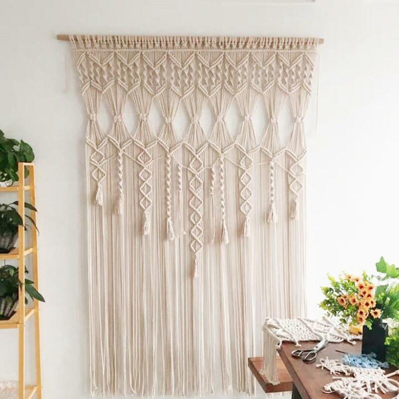 Parede pendurado macrame boho estilo mão-tecido porta janela decoração do casamento cortina tapeçaria para apartamento quarto decoração de casa