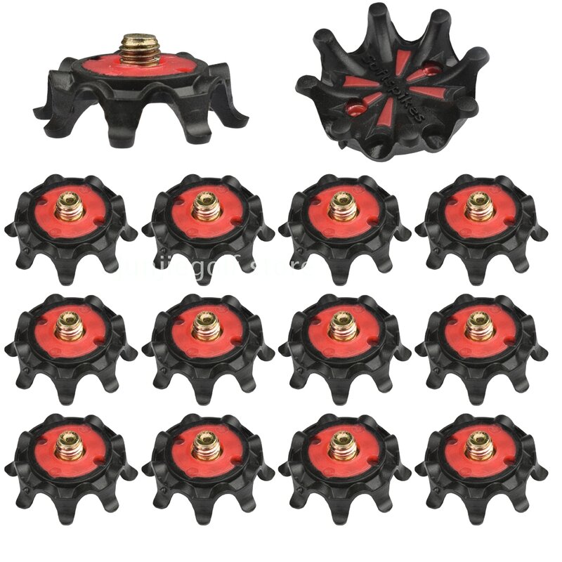 14pcs /Lot  Golf Shoes Spikes Pins 1/4 Turn Fast Twist Cleats Golf Spikes Replacement Training Aids Tool Accessories Red
