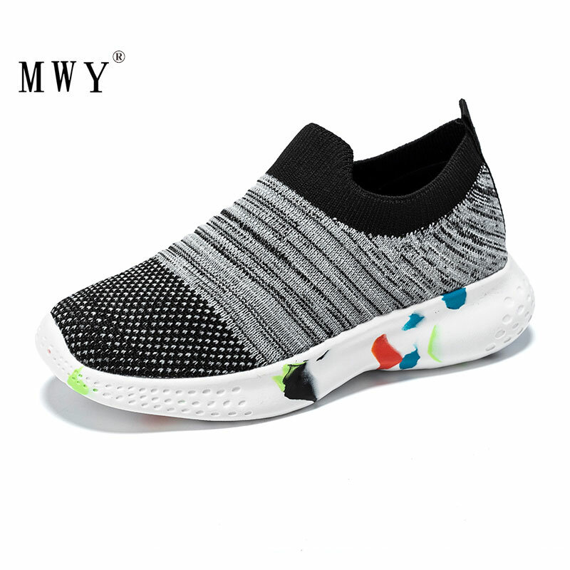 MWY Children Casual Shoes Stretch Socks Sneakers Breathable Lightweight Kids Shoes For Girl Boy Flats Basket Fille Size 25-37