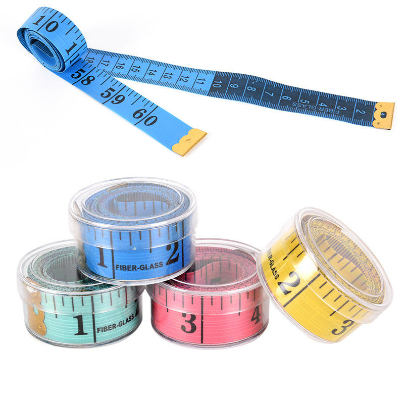 1pc/2Pc Flat 150cm/60" Body Measuring Ruler Sewing Tailor Tape Measure Soft Flat Sewing Ruler Meter Sewing Measuring Tape Random