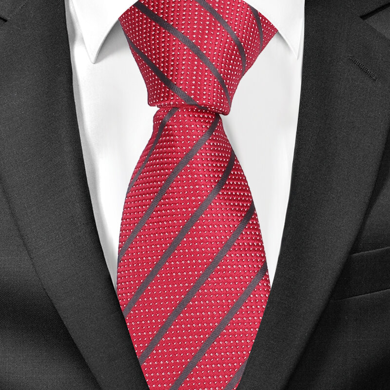 Boys Skinny Necktie Jacquard Woven Classic Ties For Men Fashion Striped Men Tie Slim Groom Neck Tie For Party Wedding