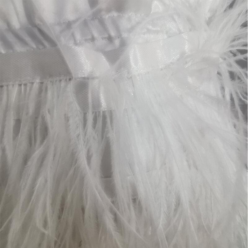 New 100% natural ostrich hair bra underwear women's fur coat real ostrich fur coat fur mini skirt Suitable for weddings banqquet