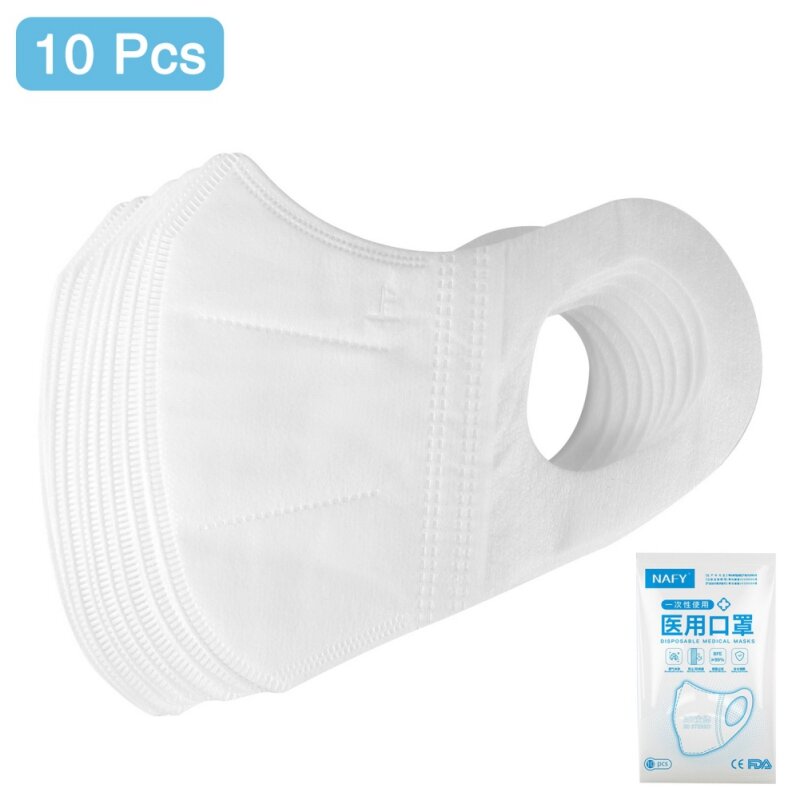 10 unids/pack mascarilla médica desechable antipolvo máscaras protectoras antipolvo y transpirables a prueba de bacterias