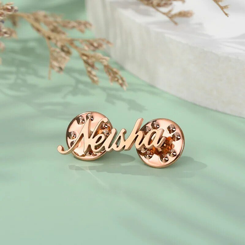 Custom Name Brooch Personalized Brooches for Women Men Pins Badges Fashion Stainless Steel Custom Jewelry Friends Gift Bijoux