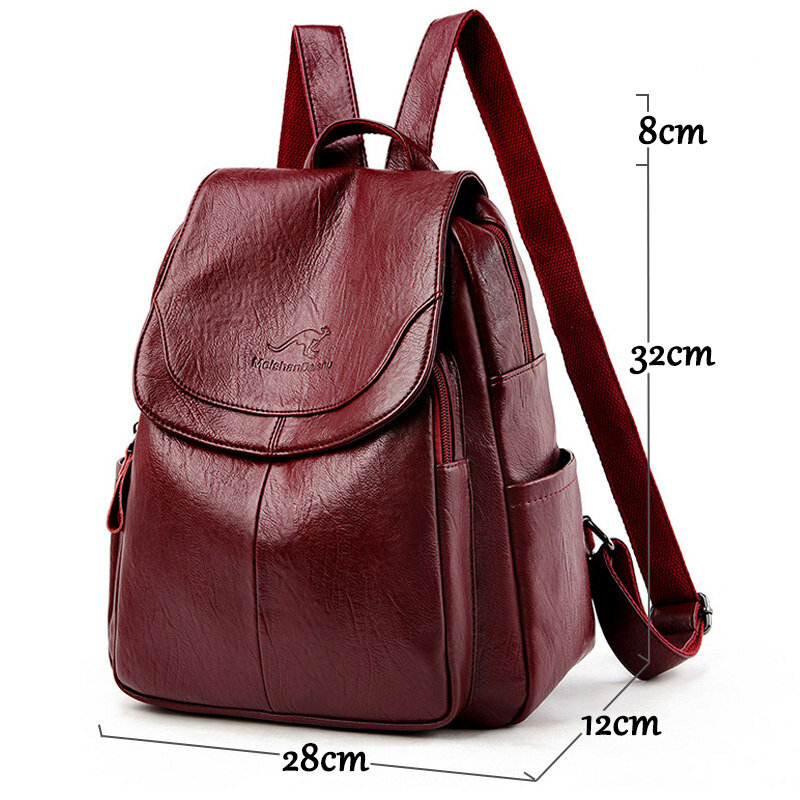 9 Color Women Soft Leather Backpacks Vintage Female Shoulder Bags Sac a Dos Casual Travel Ladies Bagpack Mochilas School Bags