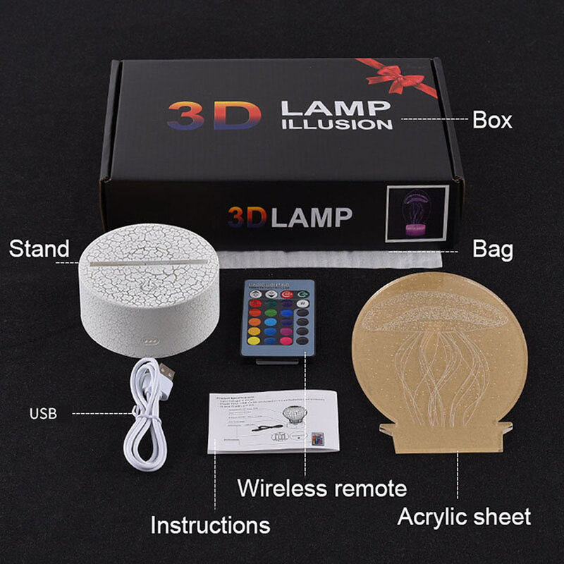 Schule Bus Lampe 3D Optische Baby LED Nachtlicht für Kinderzimmer Decor Nachtlicht RGB Touch Sensor 3D Kinder geschenk Schreibtisch Lampe