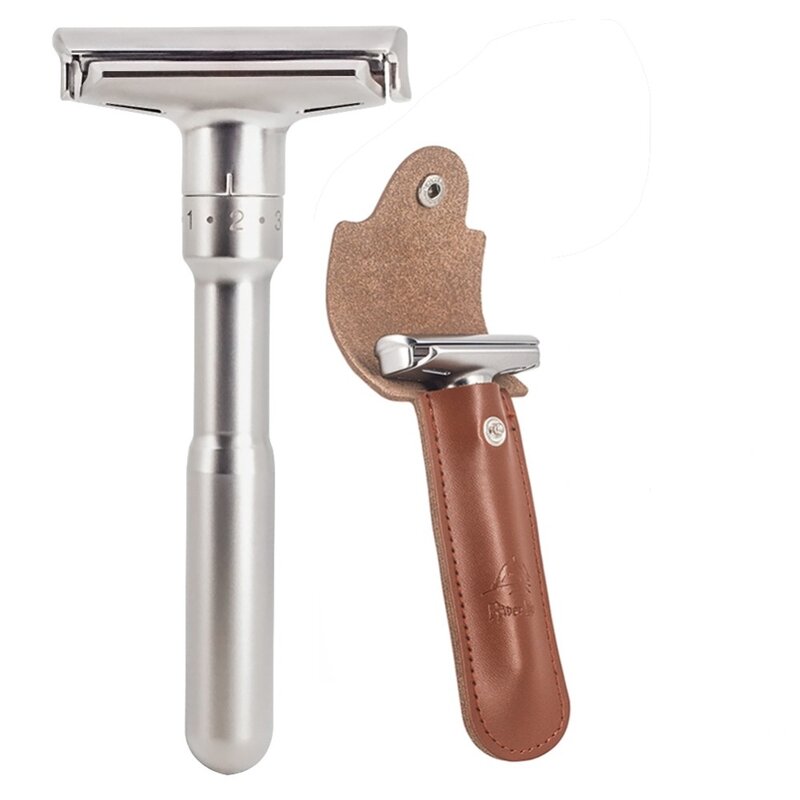 Безопасная бритва, прямая Бритва для мужчин, регулируемый закрывающий бритвенный станок, классические двойные лезвия, сменные ножи, набор для бритья для мужчин