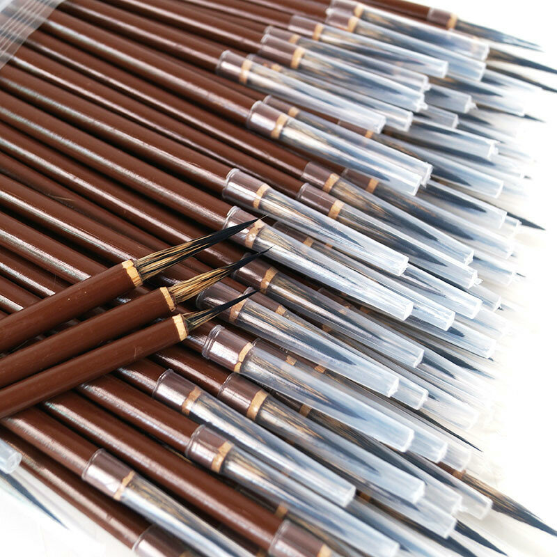 9pcs Hook Line Fine Paint Brush Pen Stone Badger Brush Chinese Calligraphy Brush Pen Art Acrylic Oil Watercolor Paint Brush