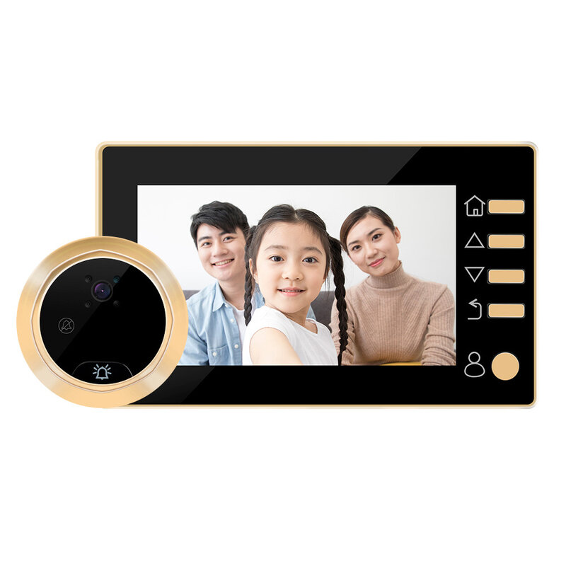 4,3-дюймовый умный HD видео дверной звонок HD дисплей цинковый сплав широкий угол 140 ° электронный инфракрасный ночной дом безопасности