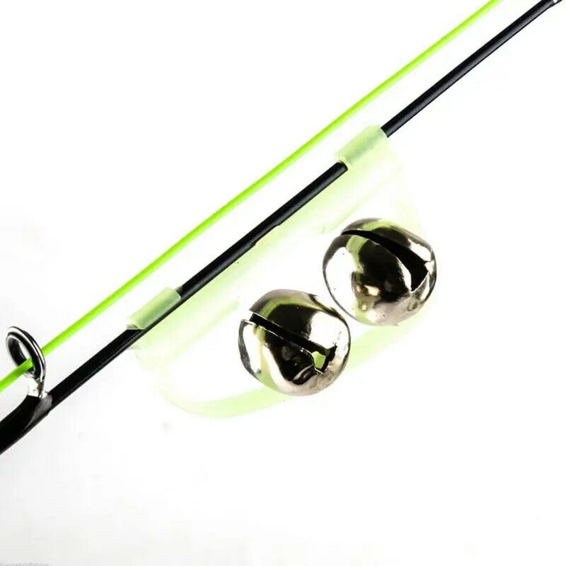 Fluorescent Fishing Rod Pole Tip Clip Twin Bell Alarm Alert Ring Glow In The Dark Fishing Tackle Box Accessory Tool