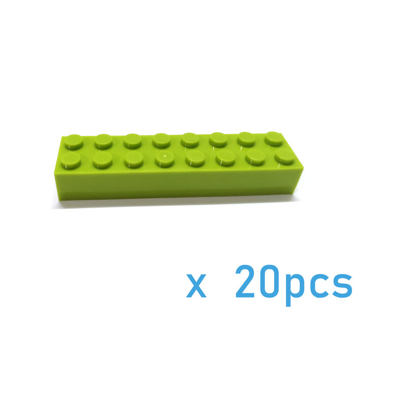 20 piezas de bloques de construcción para niños, juguetes educativos creativos de 2x8 puntos gruesos, figuras de plástico, tamaño Compatible con 3007