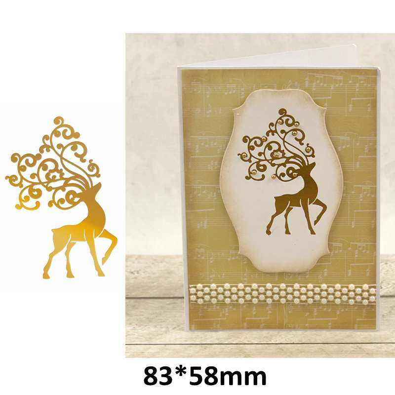 ร้อนฟอยล์แผ่น Merry Christmas Deer เกล็ดหิมะ DIY Scrapbooking Photo Album Card ทำใหม่2019