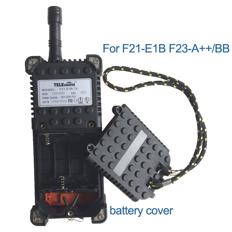 Transmisor de control remoto industrial, Telecontrol Telecrane compatible con cubierta de batería, para series F24 y F21