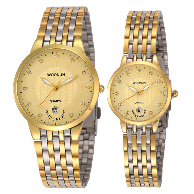 Luxury Brand Couple Watch Lovers Watches Stainless Steel Band Quartz Watch Men Women Luxury Business Diamond Watches Gifts 2022