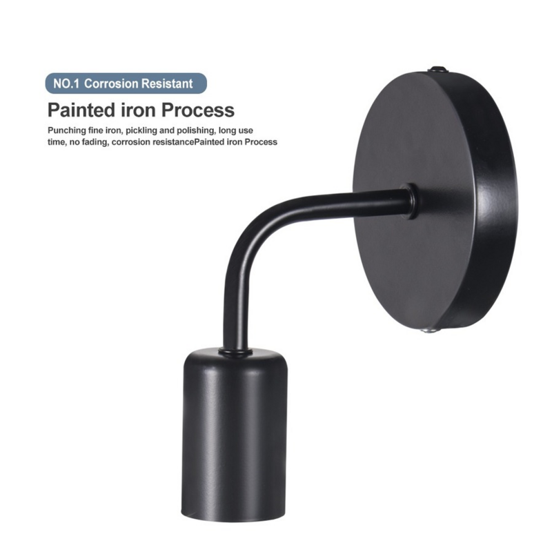 Lámpara de pared moderna de estilo nórdico, accesorio de iluminación Industrial de hierro negro para interior, mesita de noche, baño y dormitorio, E27