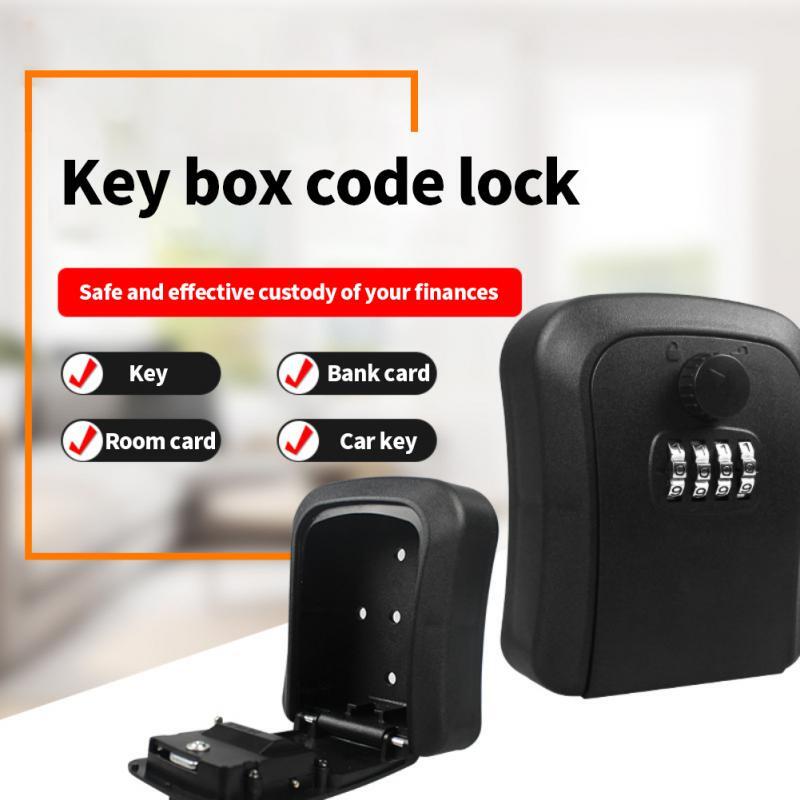 Black Password Key Box Decoration Key Code Box Key Storage Lock Box Wall Mounted Password Box Outdoor Key Safe Lock Box