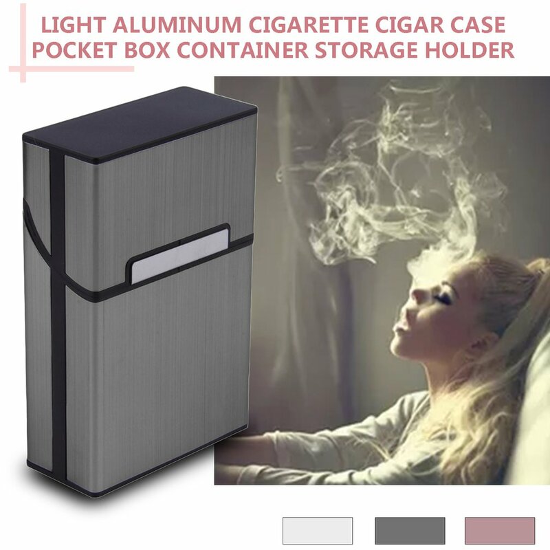 Estuche de aluminio ligero para cigarros, caja de almacenamiento de bolsillo, 6 colores, descuento, 2019