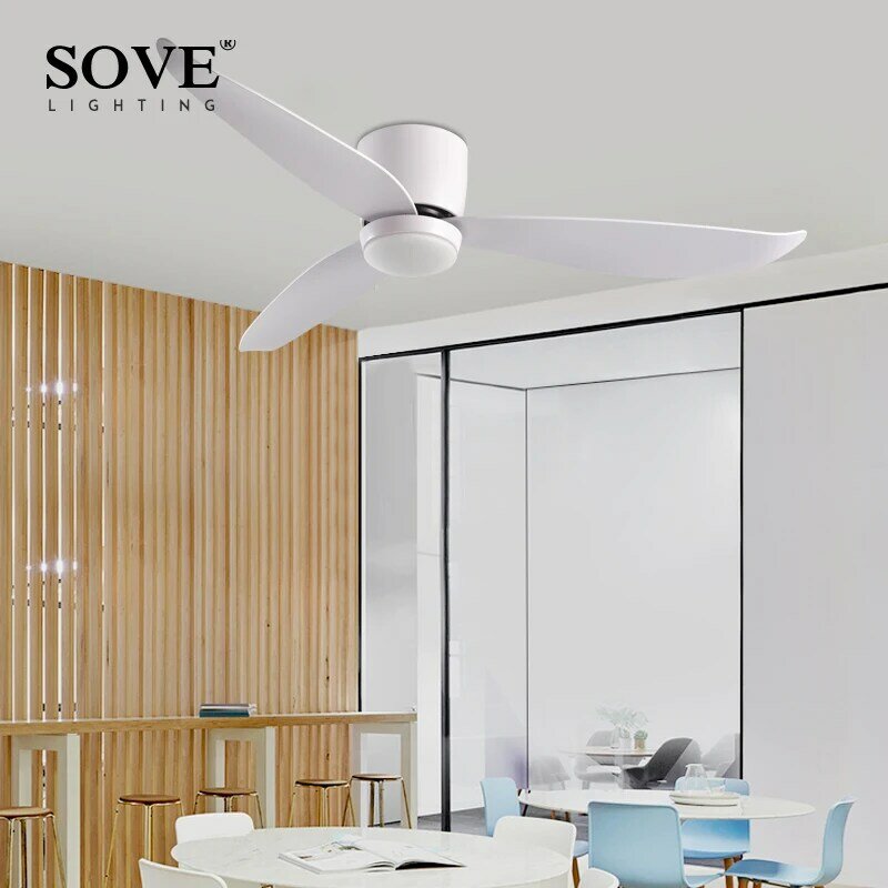 Современные светодиодные потолочные вентиляторы SOVE с подсветкой, потолосветильник светильник, потолочный вентилятор с дистанционным управлением, декоративная спальня, 220 В