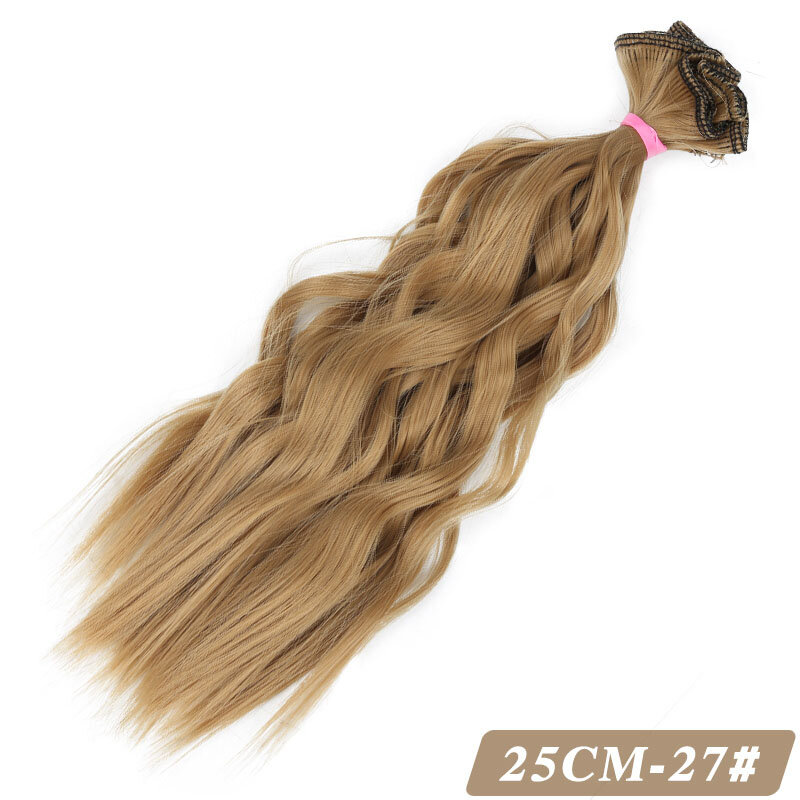Bybrana-pelo largo y rizado para muñecas, 25cm x 100cm, fibra de alta temperatura, BJD SD, pelucas DIY
