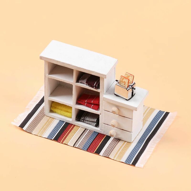 Alfombra en miniatura para casa de muñecas, tapete tejido de estilo turco, accesorios para muñecas, 1 unidad