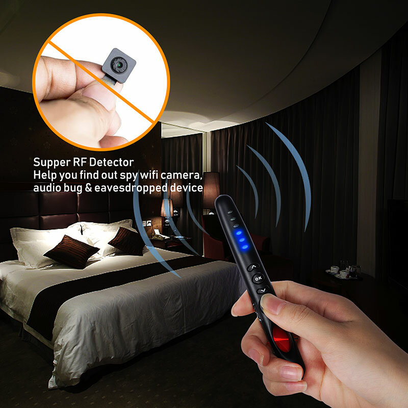 Mini anty kamera szpiegowska sygnał RF długopis z detektorem LED ukryta kamera z wi-fi skaner GPS GSM Radio telefon Tracker Audio Bug Gargets Finder