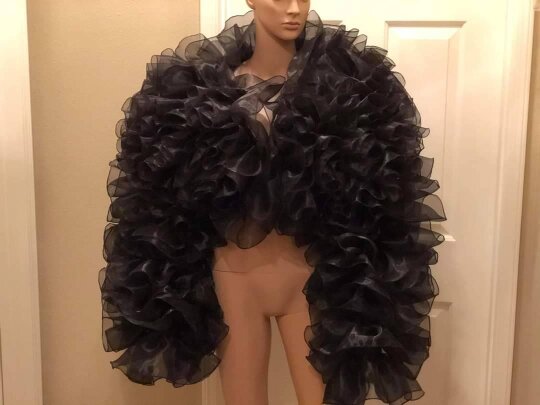 Jaqueta curta de tule com babados, imagem real, preto, jaqueta feminina, fronha, mini tule, roupa feminina, cor grátis