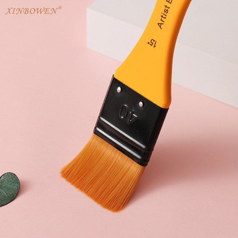 6 pz/set capelli in Nylon testa mista portapenne in legno pennello per pittura a olio pennello per pittura ad olio acrilico spazzole per lavaggio forniture d'arte