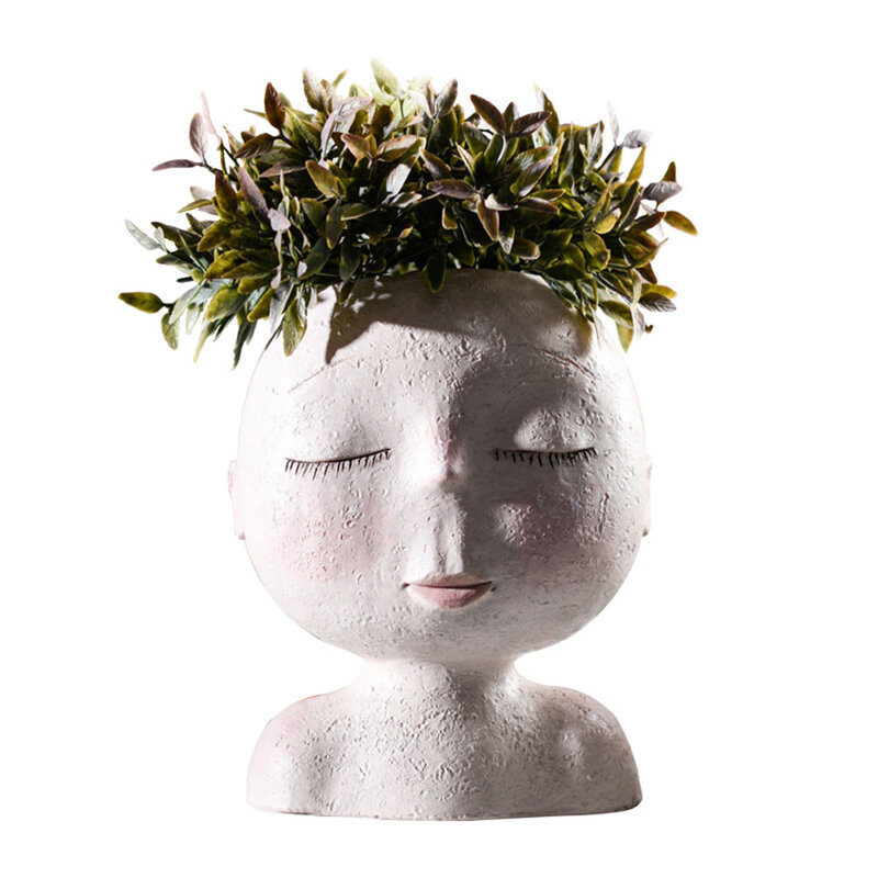 Nordic ludzka głowa kwiat w wazonie doniczka lalka kształt rzeźba żywica portret doniczka wazon artystyczny Home Decor sukulenty kształt głowy wazon