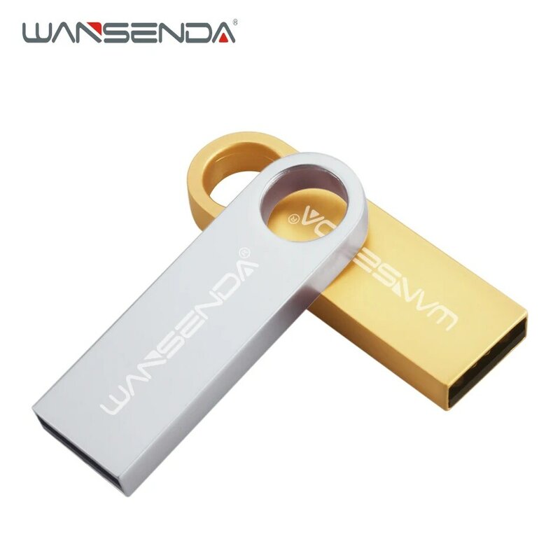 Wansenda Mini USB แฟลชไดรฟ์ USB 2.0ไดรฟ์ปากกา128GB Cle USB 64GB 32GB Cle USB Stick 16GB 8GB 4GB โลหะ Pendrive Memory Stick