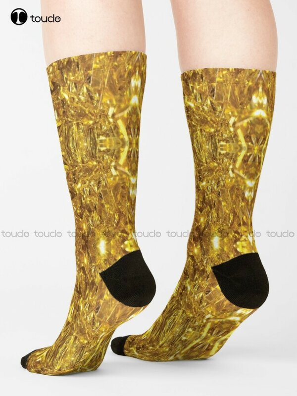 Золотые носки, Клубные дизайнерские носки, мужские футбольные носки, персонализированные, унисекс, для взрослых, подростков, Молодежные носки с цифровым принтом 360 °, забавные носки