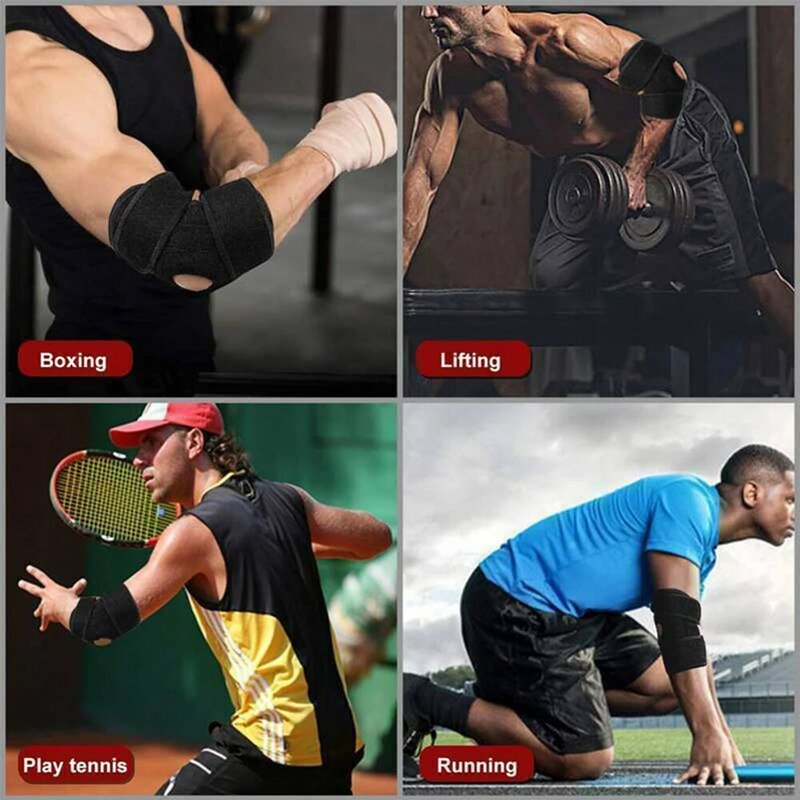 체육관 패드 밴드 조정 가능한 테니스 팔꿈치 지지대, 스프링 팔꿈치 버팀대, 관절염 골퍼 스트랩, 팔꿈치 보호, 측면 통증