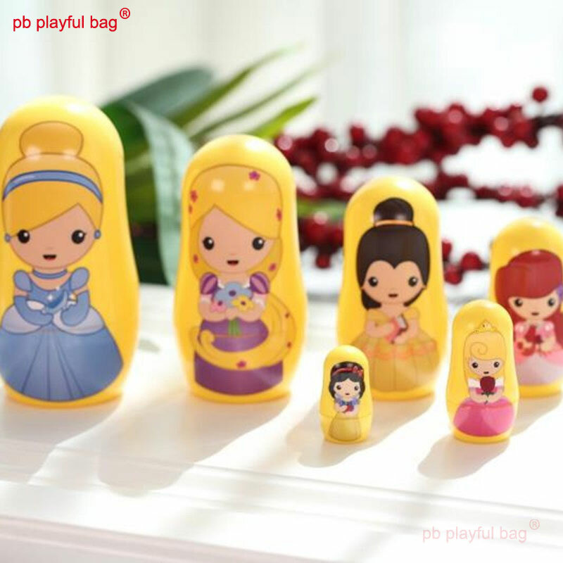Pb Speelse Tas Zes Layer Rok Prinses Russische Poppen Kerstcadeau Kinderen Creatief Speelgoed Houten Handwerk Decoratie HG174